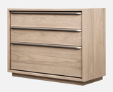 One Coastal Modern Three Drawer USB-charging Nightstand in Bisque by Modus Furniture at Eve Furniture