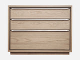 One Coastal Modern Three Drawer USB-charging Nightstand in Bisque by Modus Furniture at Eve Furniture