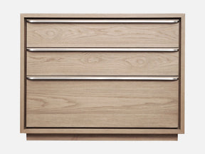 One Coastal Modern Three Drawer USB-charging Nightstand in Bisque by Modus Furniture at Eve Furniture
