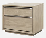 One Coastal Modern Two Drawer USB-Charging Nightstand in Bisque by Modus Furniture at Eve Furniture