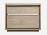 One Coastal Modern Two Drawer USB-Charging Nightstand in Bisque by Modus Furniture at Eve Furniture