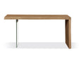 One Live-Edge White Oak and Glass Console Table in Bisque by Modus Furniture at Eve Furniture
