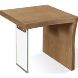 One Live-Edge White Oak and Glass End Table in Bisque by Modus Furniture at Eve Furniture