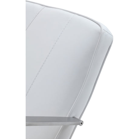 One Metal Frame Home Office Chair in Brushed Stainless Steel and White Leather by Modus Furniture at Eve Furniture