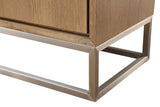 One Modern Coastal Metal Base Sideboard in White Oak and Brushed Stainless Steel by Modus Furniture at Eve Furniture