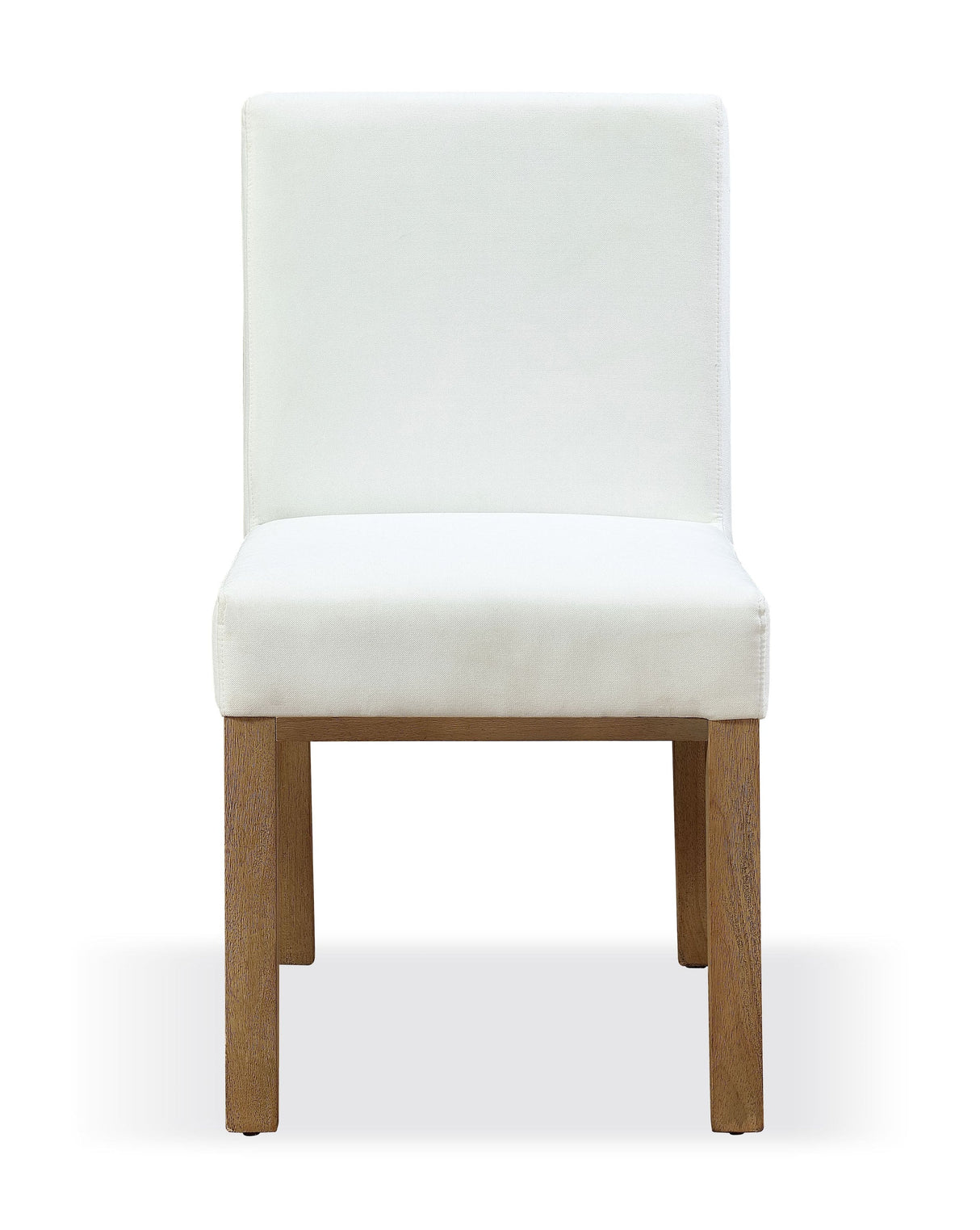 One Modern Coastal Upholstered Dining Side Chair in White Pearl and Bisque (Set of 2) by Modus Furniture at Eve Furniture