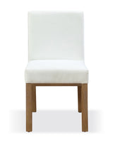 One Modern Coastal Upholstered Dining Side Chair in White Pearl and Bisque (Set of 2) by Modus Furniture at Eve Furniture
