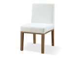One Modern Coastal Upholstered Dining Side Chair in White Pearl and Bisque (Set of 2) by Modus Furniture at Eve Furniture