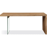 One Modern Coastal Writing Desk in White Oak and Glass by Modus Furniture at Eve Furniture