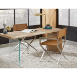 One Modern Coastal Writing Desk in White Oak and Glass by Modus Furniture at Eve Furniture