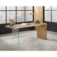 One Modern Coastal Writing Desk in White Oak and Glass by Modus Furniture at Eve Furniture