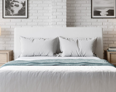 One Pearl Upholstered Modern California King Headboard by Modus Furniture at Eve Furniture