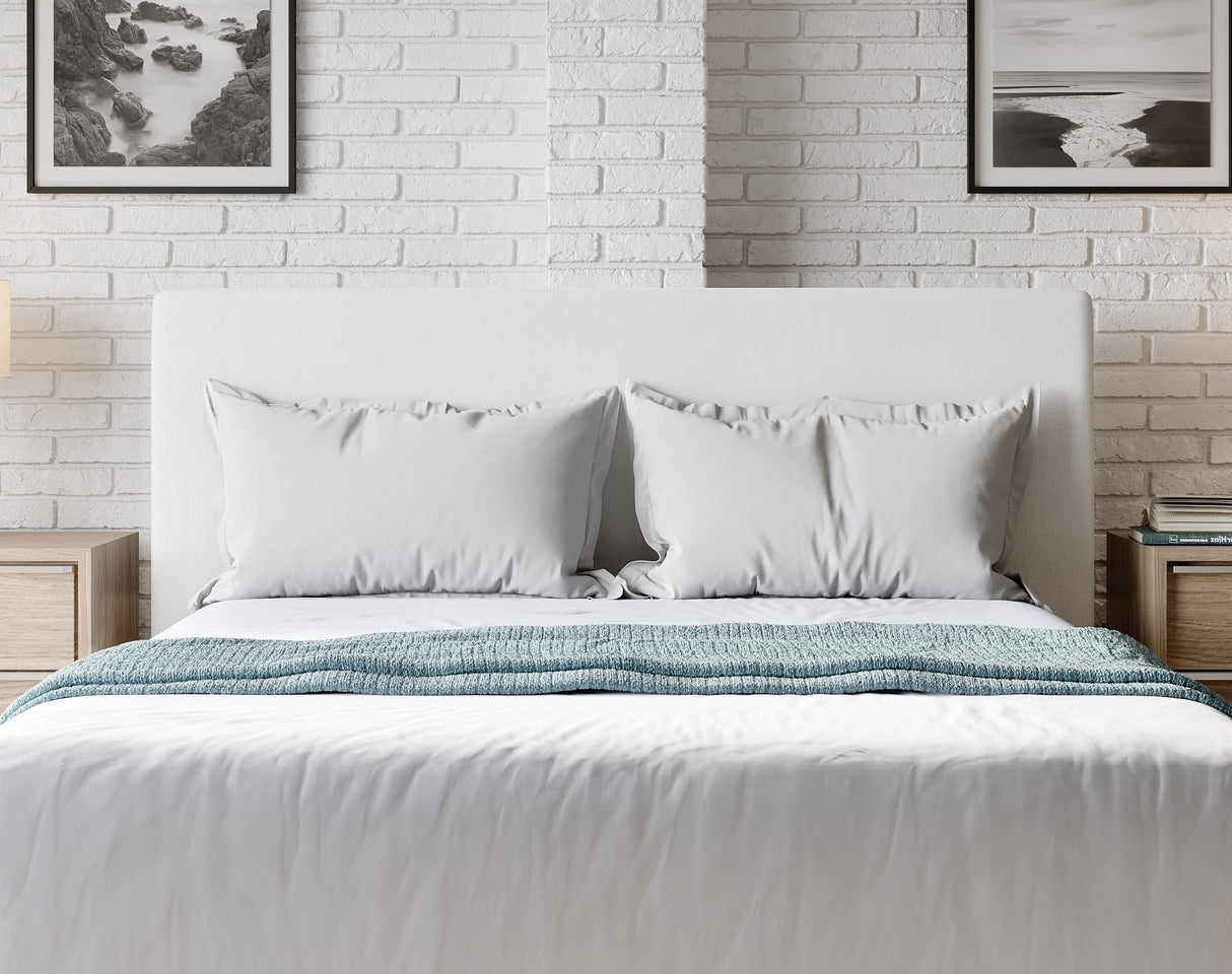 One Pearl Upholstered Modern King Headboard by Modus Furniture at Eve Furniture