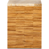 One Stone Wood Tile End Table in Onyx and Solid Teak by Modus Furniture at Eve Furniture