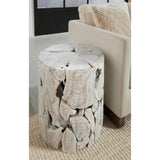 One Teak Slice Round End Table in Bleached Teak by Modus Furniture at Eve Furniture