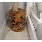One Teak Slice Round End Table in Warm Teak by Modus Furniture at Eve Furniture
