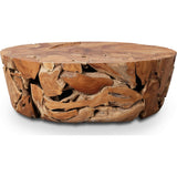 One Teak Slice Solid Wood Coffee Table in Warm Teak by Modus Furniture at Eve Furniture