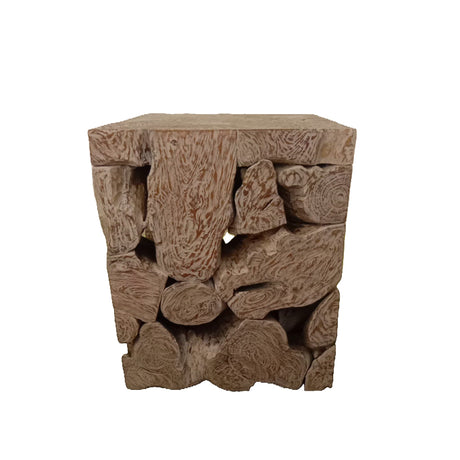 One Teak Slice Square End Table in Bleached Teak by Modus Furniture at Eve Furniture