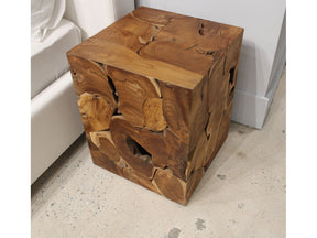 One Teak Slice Square End Table in Warm Teak by Modus Furniture at Eve Furniture