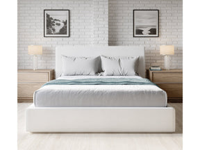 One Upholstered Footboard Full Storage Bed in Pearl by Modus Furniture at Eve Furniture