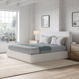 One Upholstered Footboard Queen Storage Bed in Pearl by Modus Furniture at Eve Furniture