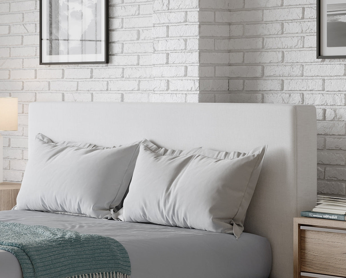 One Upholstered Modern Headboard in Pearl by Modus Furniture at Eve Furniture