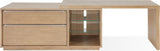 One White Oak/Glass Live Edge Executive Desk by Modus Furniture at Eve Furniture