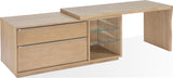 One White Oak/Glass Live Edge Executive Desk by Modus Furniture at Eve Furniture