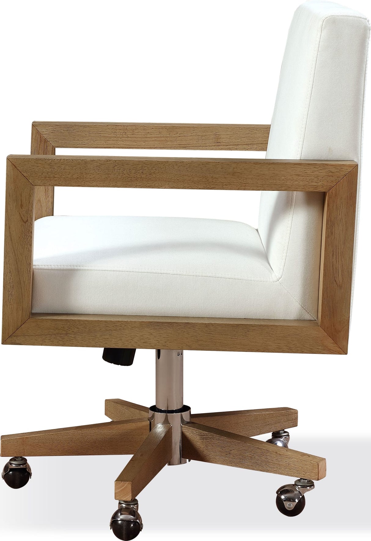 One White/Bisque Wood Frame Home Office Chair by Modus Furniture at Eve Furniture