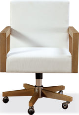 One White/Bisque Wood Frame Home Office Chair by Modus Furniture at Eve Furniture