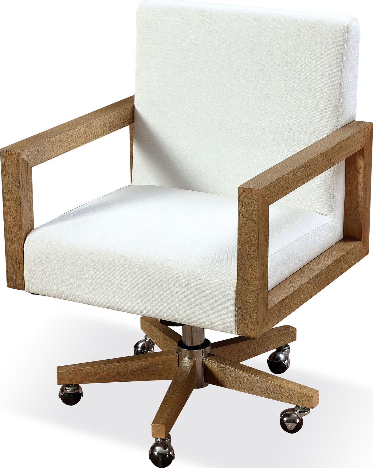 One White/Bisque Wood Frame Home Office Chair by Modus Furniture at Eve Furniture