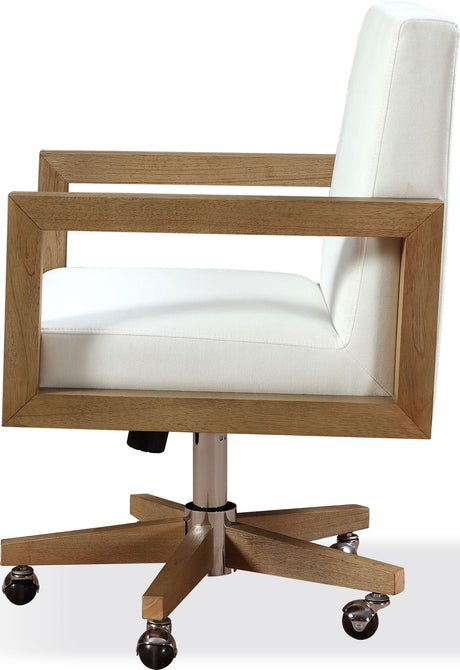 One White/Bisque Wood Frame Home Office Chair by Modus Furniture at Eve Furniture