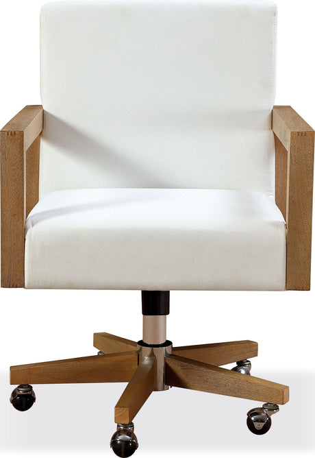 One White/Bisque Wood Frame Home Office Chair by Modus Furniture at Eve Furniture