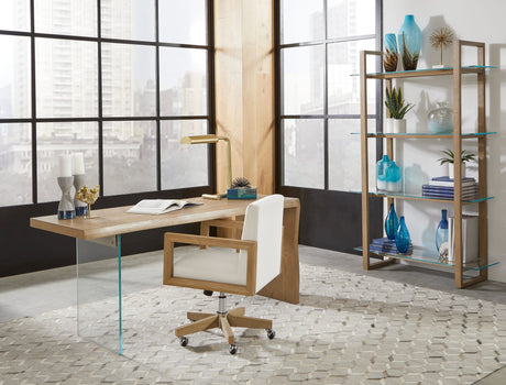 One White/Bisque Wood Frame Home Office Chair by Modus Furniture at Eve Furniture