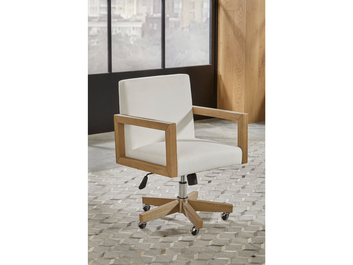 One White/Bisque Wood Frame Home Office Chair by Modus Furniture at Eve Furniture