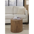 One Wood Tile Round End Table in Solid Teak by Modus Furniture at Eve Furniture