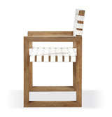 One Woven Leather and Solid Wood Dining Arm Chair in White and Bisque by Modus Furniture at Eve Furniture