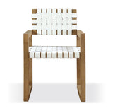 One Woven Leather and Solid Wood Dining Arm Chair in White and Bisque by Modus Furniture at Eve Furniture