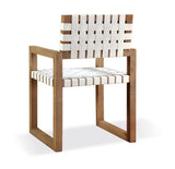One Woven Leather and Solid Wood Dining Arm Chair in White and Bisque (Set of 2) by Modus Furniture at Eve Furniture