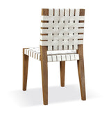 One Woven Leather and Solid Wood Dining Side Chair in White and Bisque (Set of 2) by Modus Furniture at Eve Furniture