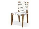 One Woven Leather and Solid Wood Dining Side Chair in White and Bisque (Set of 2) by Modus Furniture at Eve Furniture