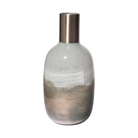 Onega II Tall Gradient Blue Glass Gourd Style Vase by Mercana at Eve Furniture