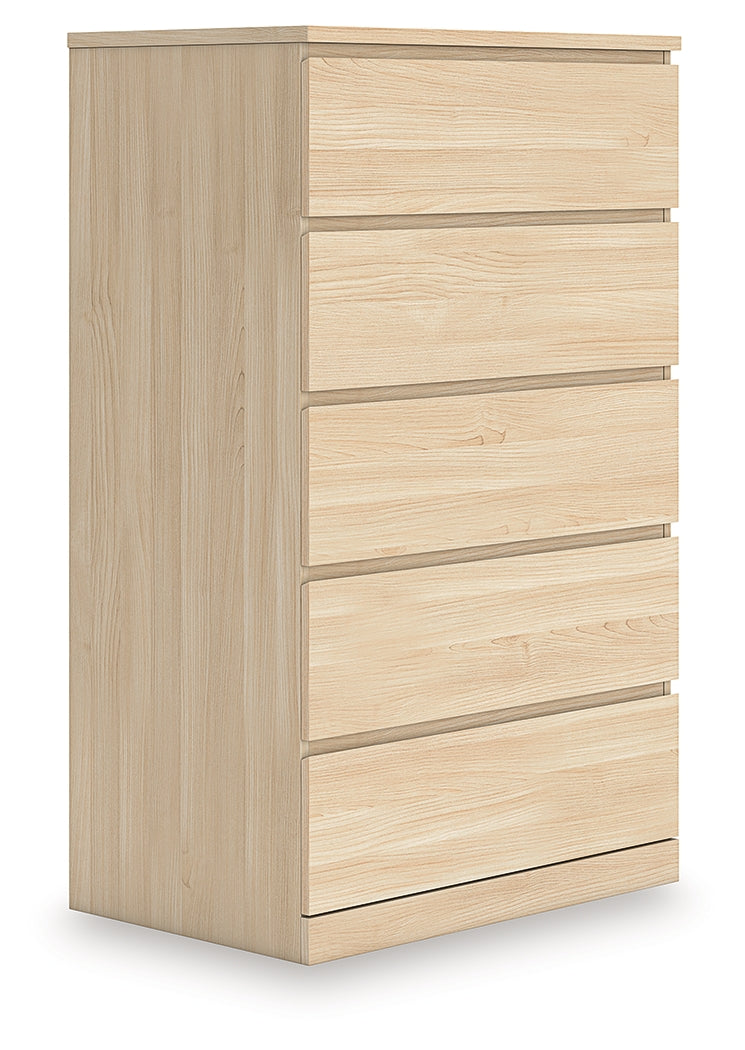 Onita Natural Storage Panel Platform Bedroom Set with 2 Drawers by Ashley at Eve Furniture