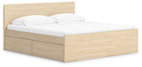 Onita Natural Storage Panel Platform Bedroom Set with 2 Drawers by Ashley at Eve Furniture