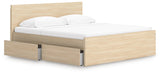 Onita Natural Storage Panel Platform Bedroom Set with 2 Drawers by Ashley at Eve Furniture