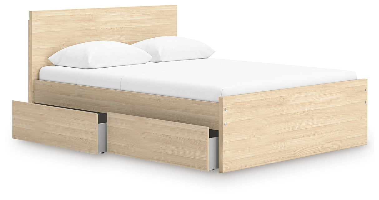 Onita Natural Storage Panel Platform Bedroom Set with 2 Drawers by Ashley at Eve Furniture