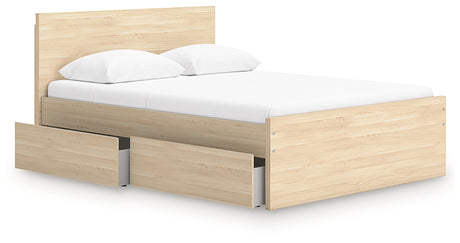 Onita Natural Storage Panel Platform Bedroom Set with 2 Drawers by Ashley at Eve Furniture