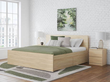Onita Natural Storage Panel Platform Bedroom Set with 4 Drawers by Ashley at Eve Furniture