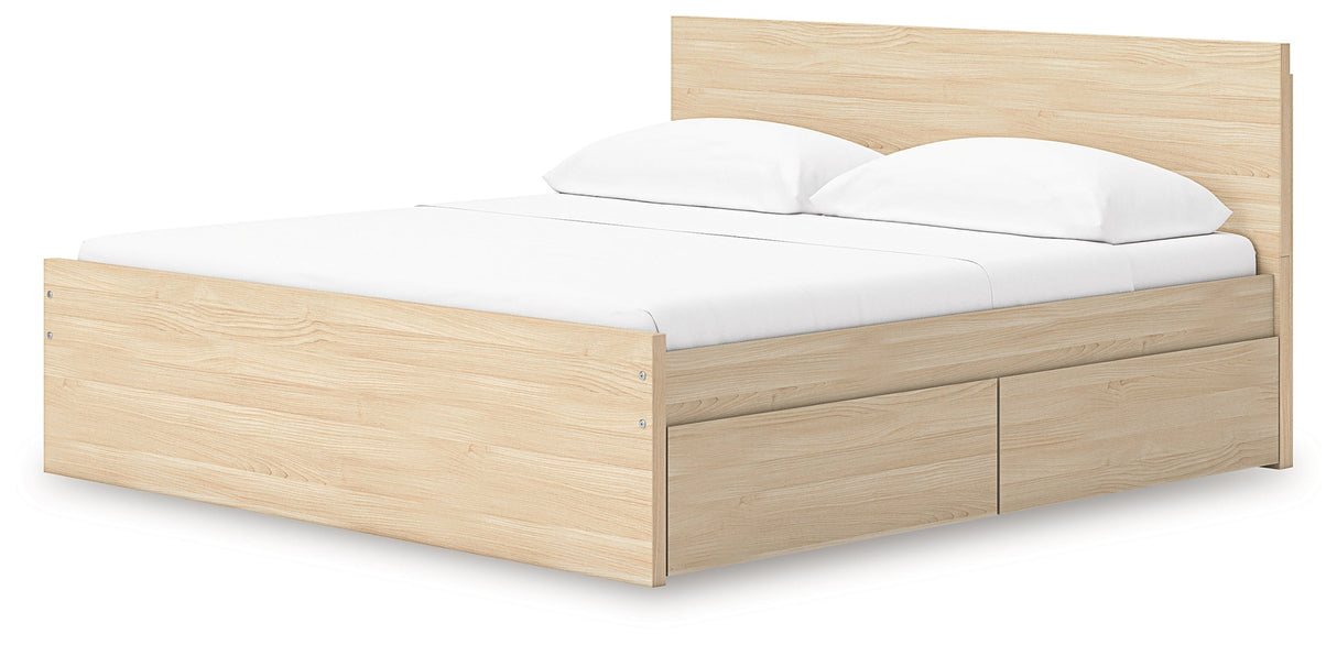 Onita Natural Storage Panel Platform Bedroom Set with 4 Drawers by Ashley at Eve Furniture