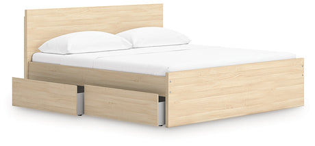 Onita Natural Storage Panel Platform Bedroom Set with 4 Drawers by Ashley at Eve Furniture